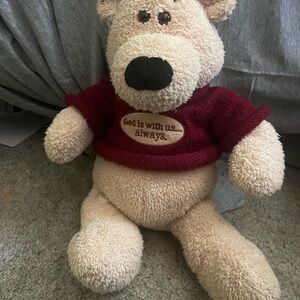 Plush Bear with Red Sweater “God is with us…Always”